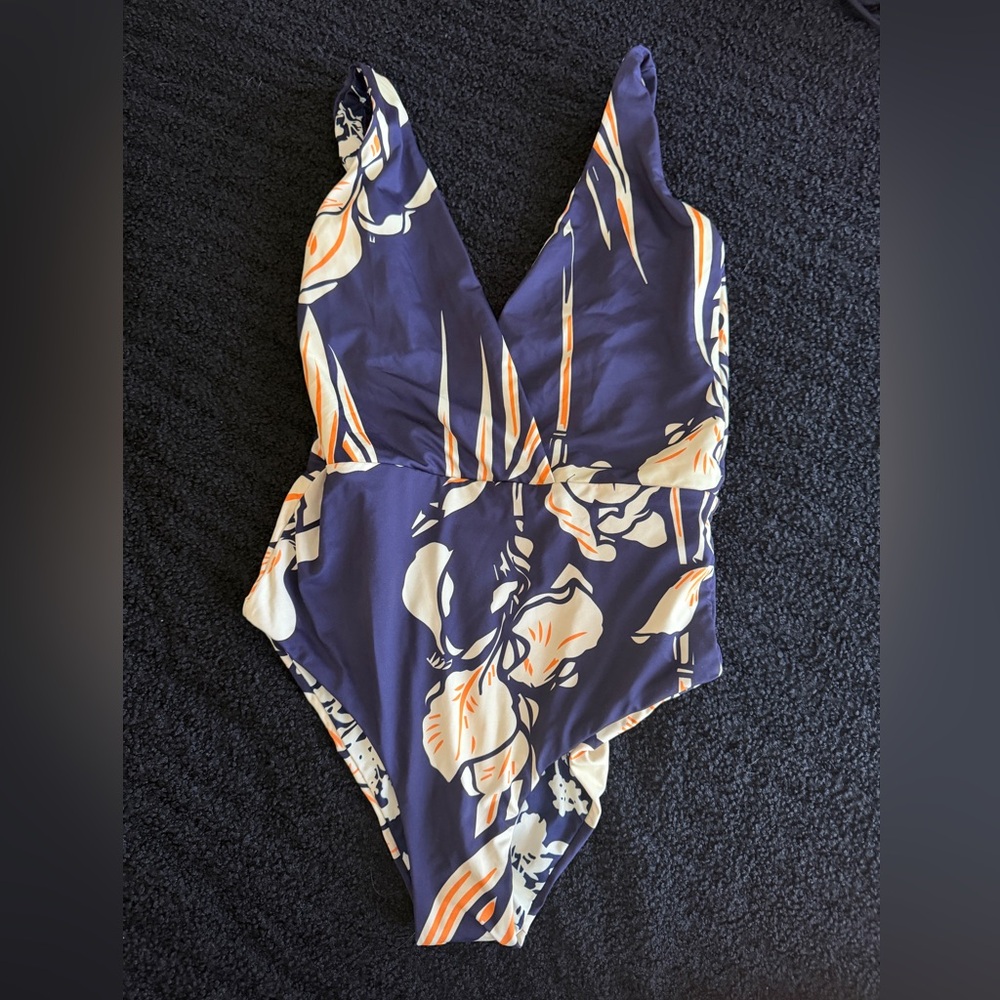 Maaji Sierra reversible one piece in navy/cream floral